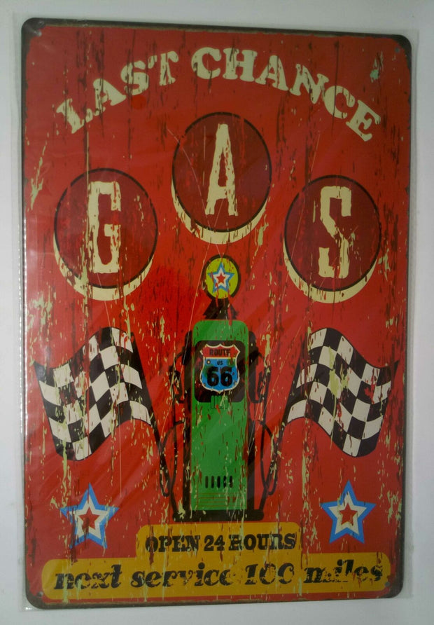 Nostalgie Retro Blechschild "Last Chance GAS" 30x20 50154