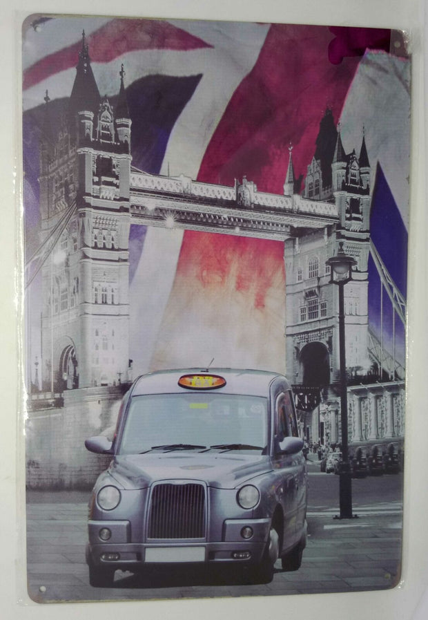 Nostalgie Retro Blechschild Auto Taxi London England 30x20 50149
