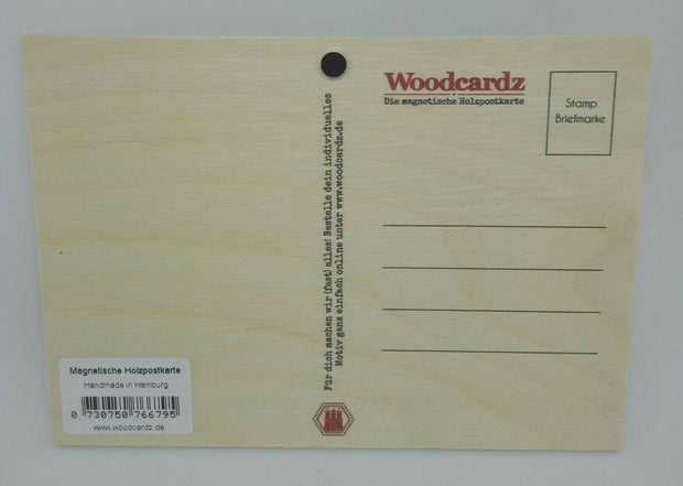 Holzkarte Holzpostkarte magnetisch Du. Ich. Passt 14x10 Birkenholz 50259