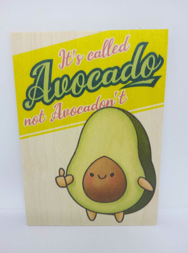 Holzpostkarte magnetisch "Avocado not Avocadon't" 14x10 Birkenholz 50295