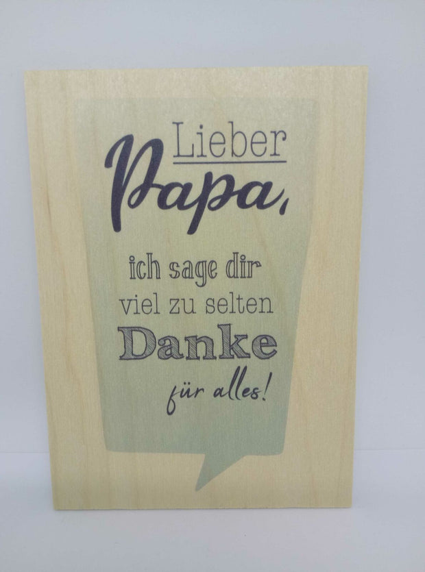 Holzpostkarte magnetisch Lieber Papa Spruch 14x10 Birkenholz 50307