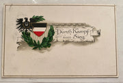 Patriotika I Weltkrieg Prägekarte Durch Kampf zum Sieg Adler Fahne 90011