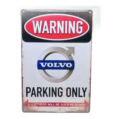 Nostalgie Retro Blechschild "Warning VOLVO Parking Only" 30x20 12011