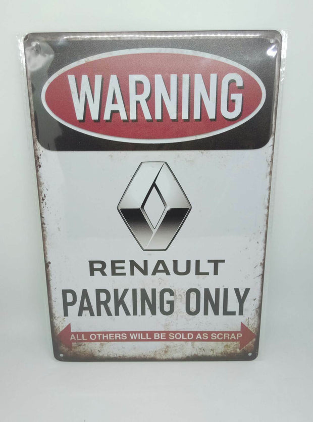 Nostalgie Vintage Retro Blechschild "Warning Renault Parking Only" 30x20 50359