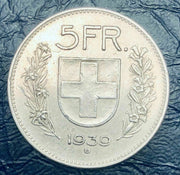 5 Schweizer Franken 1939 B 72002