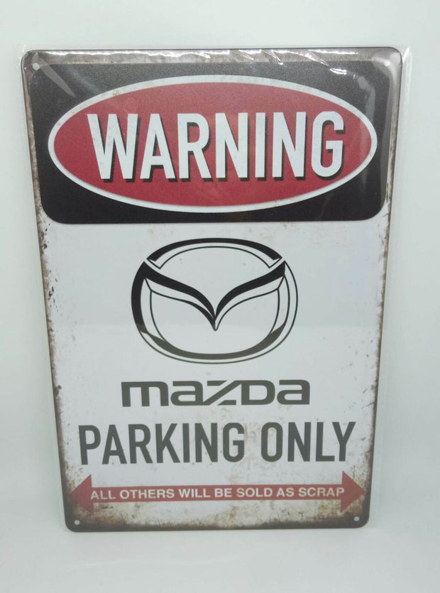 Nostalgie Vintage Retro Blechschild "Warning Mazda Parking Only" 30x20 50352