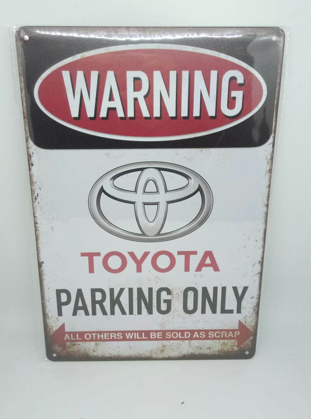 Vintage Retro Blechschild "Warning Toyota Parking Only" 30x20  50364