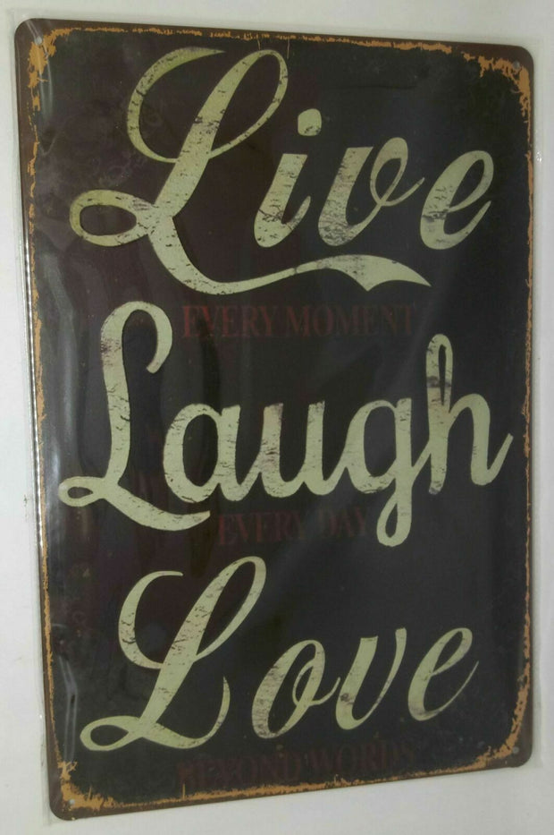 Nostalgie Retro Blechschild Live Laugh Love 30x20 50193