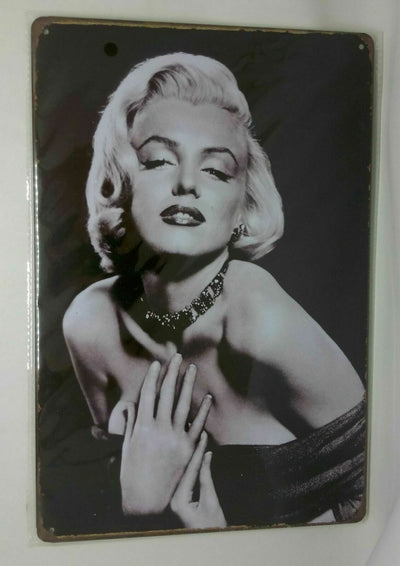 Nostalgie Retro Blechschild schwarz weiß Marilyn Monroe 30x20 50105