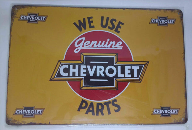 Nostalgie Retro Blechschild Chevrolet We use Genuine Chevrolet Parts 30x20 50155