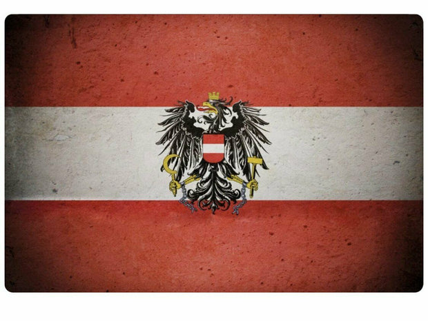Nostalgie Retro Blechschild Österreich Flagge Adler 30x20 60224