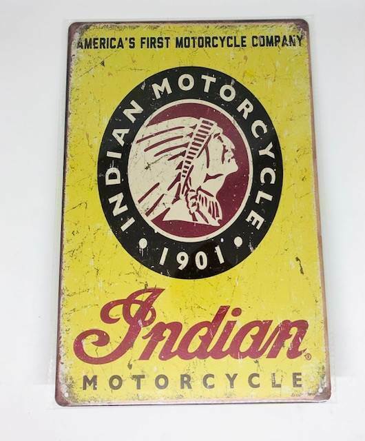 Nostalgie Retro Blech Schild INDIAN MOTORCYCLE 1901 30x20cm 50089