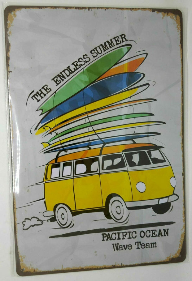 Nostalgie Retro Blechschild VW Bus Surfing "the endless summer" 30x20 50147