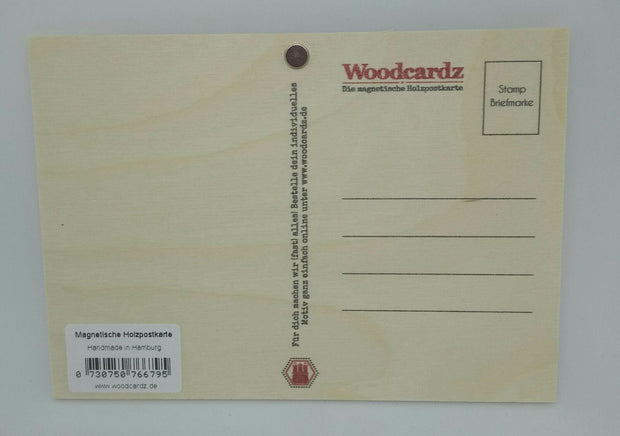 Holzpostkarte magnetisch was man findet darf man behalten 14x10 Birkenholz 50255