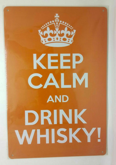 Nostalgie Retro Blechschild "keep calm and drink whisky" 30x20 50063