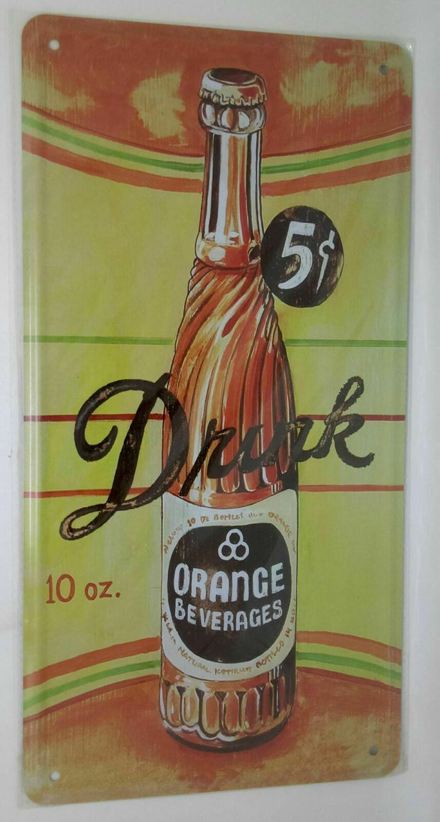 Nostalgie Retro Blechschild "drink orange beverages" 30x16 50079