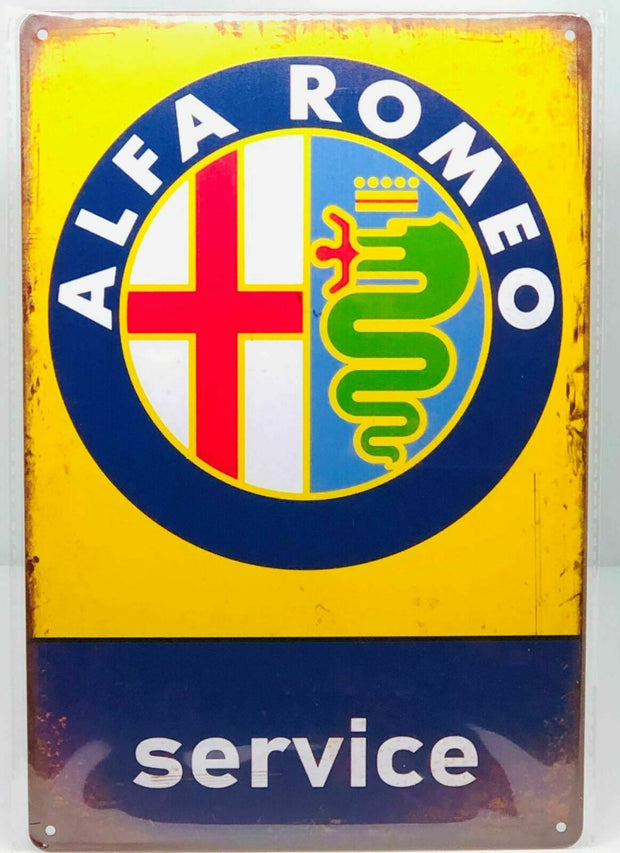 Nostalgie Vintage Retro Blechschild "ALFA ROMEO Service" 30x20 12069