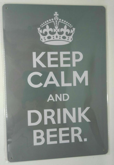 Retro Blechschild Bier "keep calm and drink beer", 30x20 50049