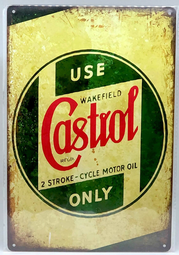 Nostalgie Vintage Retro Schild "Castrol Oil" 30x20 12090