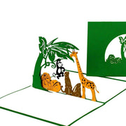 3D Pop Up Karte "Zoo" Einladung Glückwünsche Gutschein, Format 11x17 50039