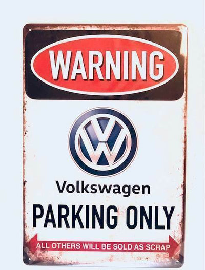 Nostalgie Vintage Retro Blechschild "Warning VW Parking Only" 30x20 12007