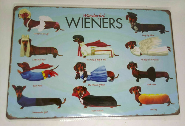Nostalgie Retro Blechschild "Wonderful Wieners" Dackel 30x20 50182