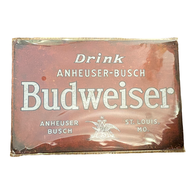 Budweiser Anheuser Busch Bier Schild neu & OVP 20x30 12015