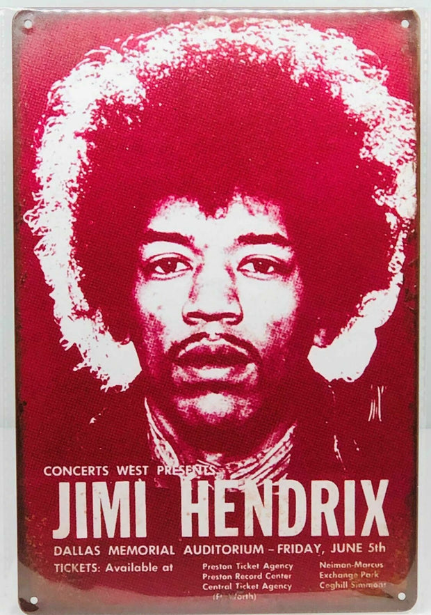 Nostalgie Vintage Retro Schild "JIMI HENDRIX " 30x20 12046