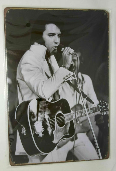 Nostalgie Retro Blechschild schwarz weiß Elvis Presley 30x20 50104