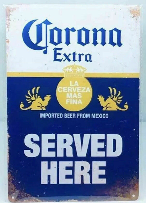 Nostalgie Nostalgie Retro Schild "Corona Extra Served Here" 30x20 12016