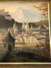 Salzburg Öl auf Platte gerahmt 72,5 x 54 cm