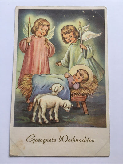 Glückwunsch Weihnachtskarten. Engel und Jesuskind. 643.