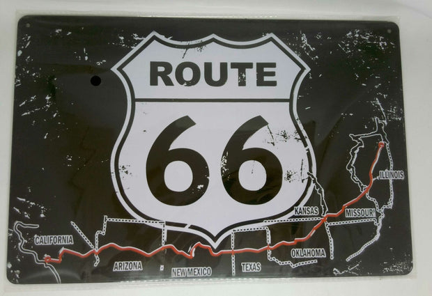 Nostalgie Retro Blechschild Route 66 States 30x20 50135