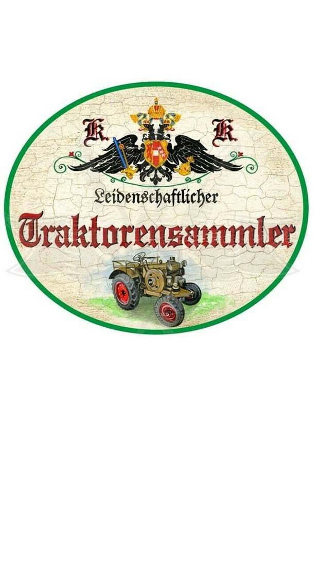 KuK Nostalgie Holzschild "Traktorensammler" Traktor Schild