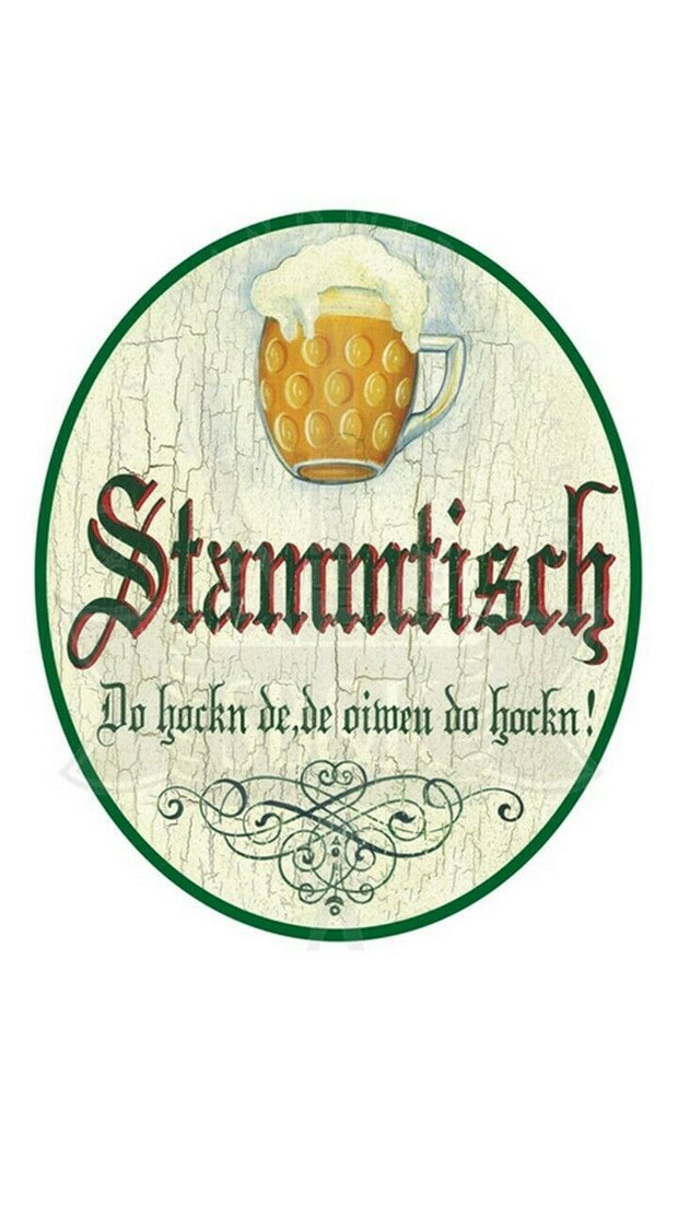 KuK Nostalgie Holzschild "Stammtisch- Bier und Ornament"