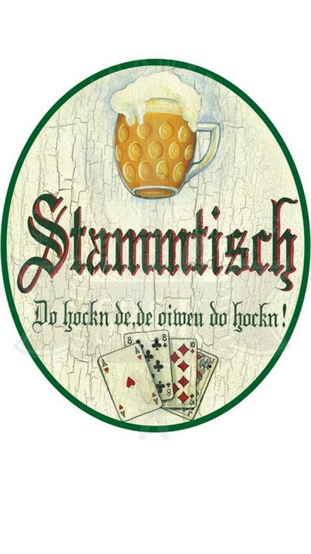 KuK Nostalgie Holzschild "Stammtisch- Bier und Karten"