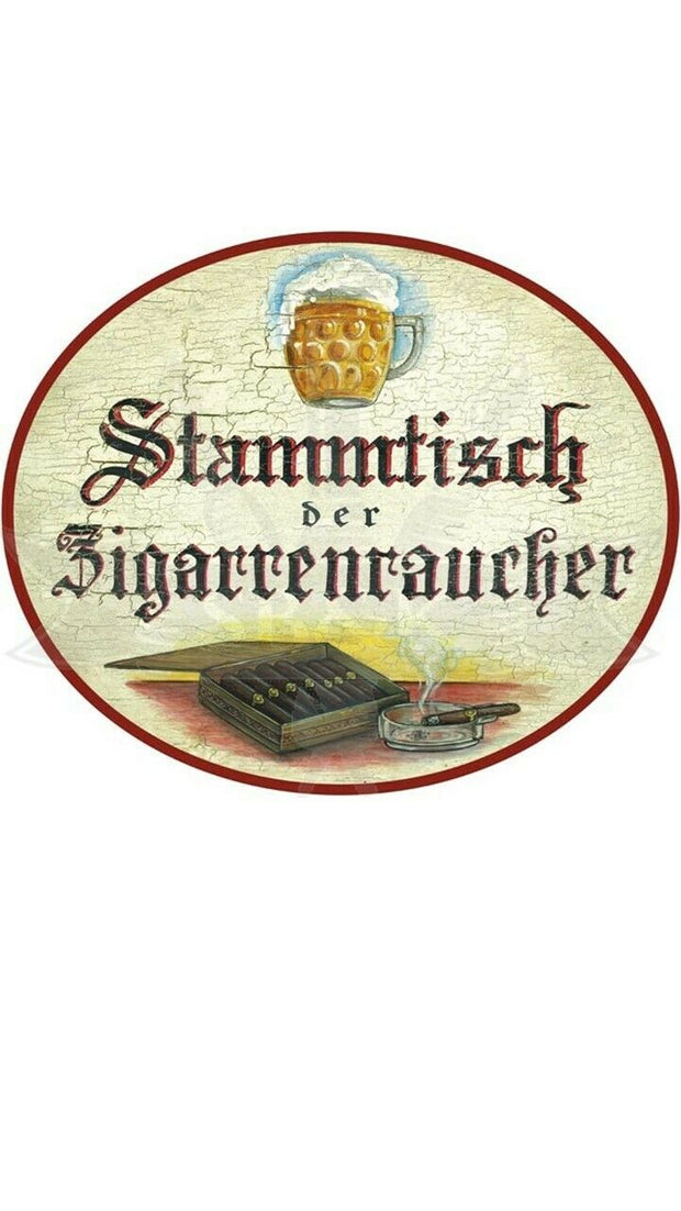 KuK Nostalgie Holzschild "Stammtisch Zigarrenraucher"