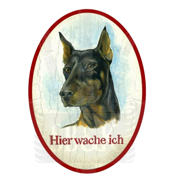 KuK Nostalgie Holzschild Schild Hier Wache ich Hund