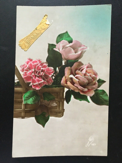 Bonne Fete - Alles Gute zum Geburtstag - Blumen Rosen - Künstlerkarte 180164 TH
