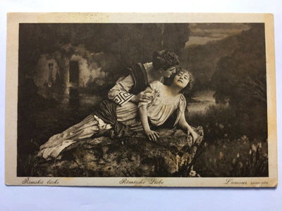 Römische Liebe - Liebespaar auf Felsen - Künstlerkarte 50012 TH