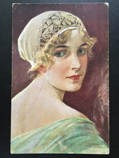 Portrait einer Frau (C.V.Muttich) - Künstlerkarte 180165 TH