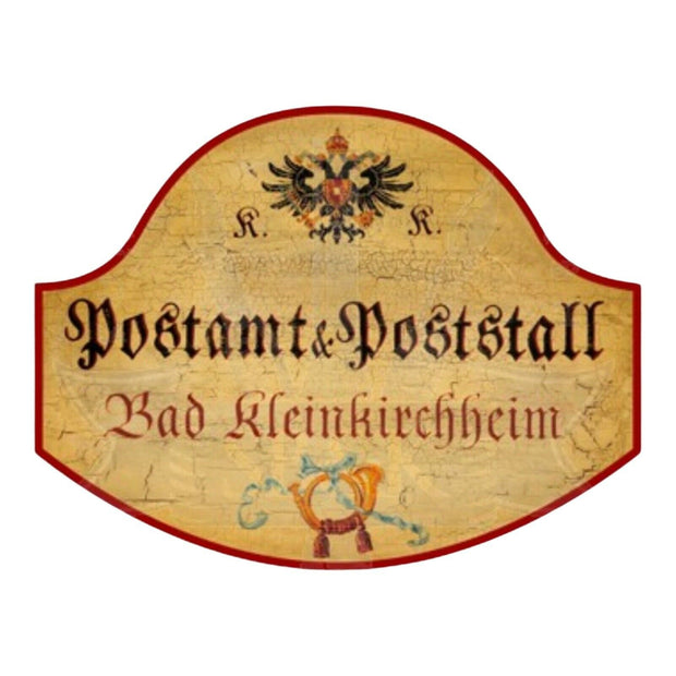 KuK Nostalgie Holzschild Schild Postamt Poststelle Bad Kleinkirchheim