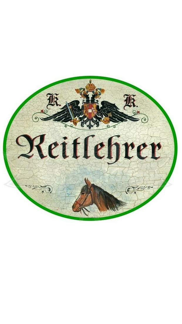 KuK Nostalgie Holzschild "Reitlehrer"