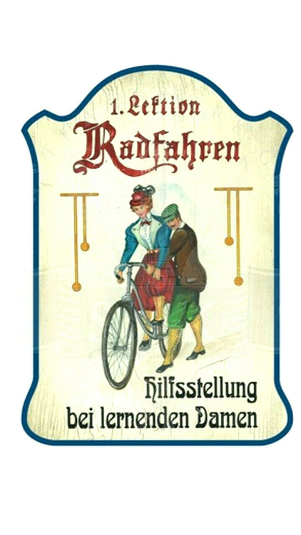 KuK Nostalgie Holzschild "Radfahren"