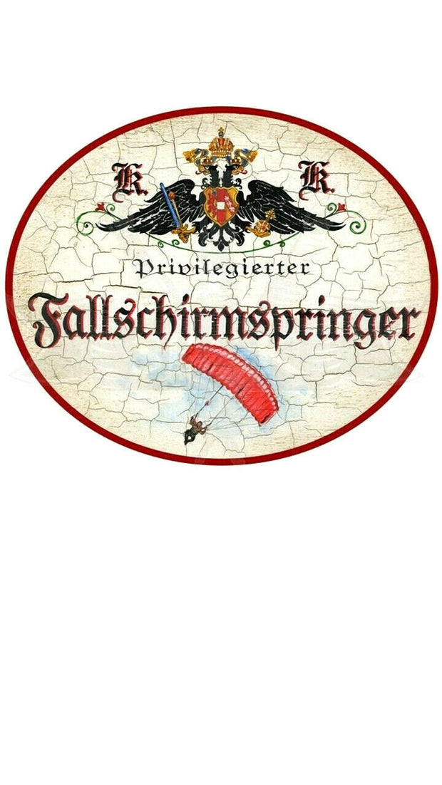 KuK Nostalgie Holzschild "Fallschirmspringer"