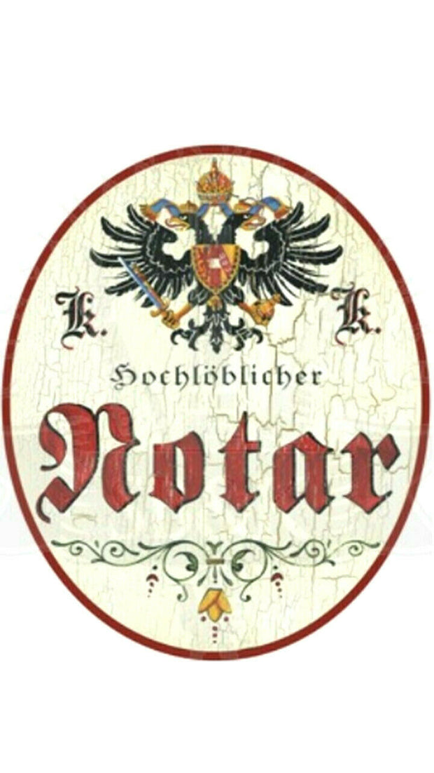 KuK Nostalgie Holzschild "Notar"