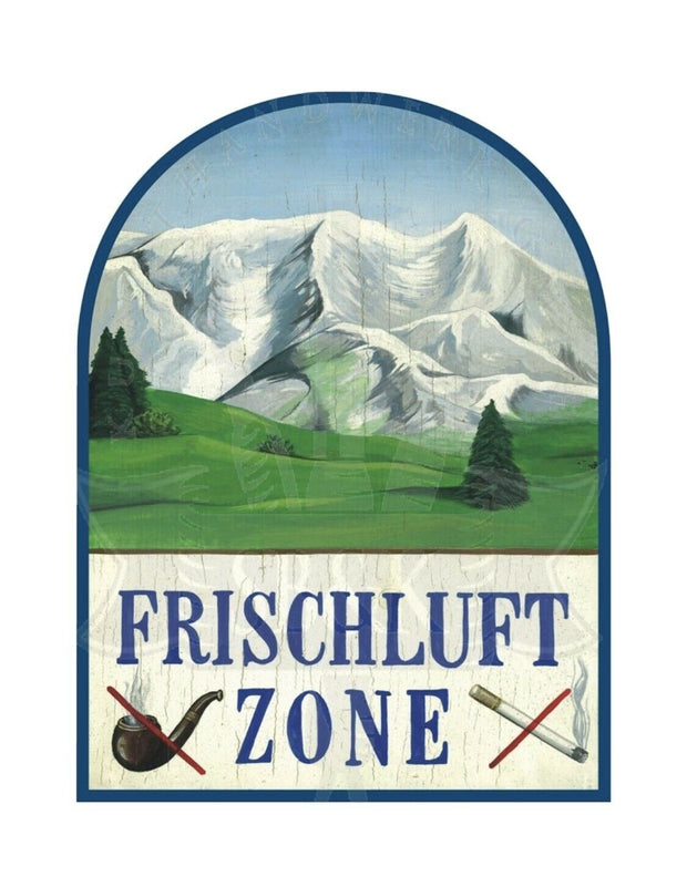 Nostalgie Holzschild Schild Frischluft Zone