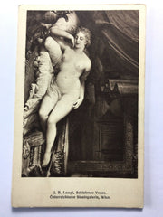 Schlafende Venus (J.B. Lampl) - Frau auf Bett - Künstlerkarte 30167 TH