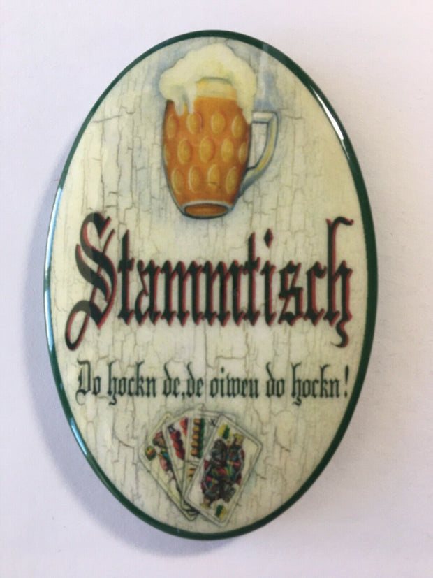 Nostalgie Flaschenöffner Magnet Stammtisch Bierglas Spielkarten