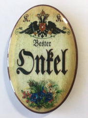 Nostalgie Flaschenöffner Magnet Bester Onkel Blumenstrauß